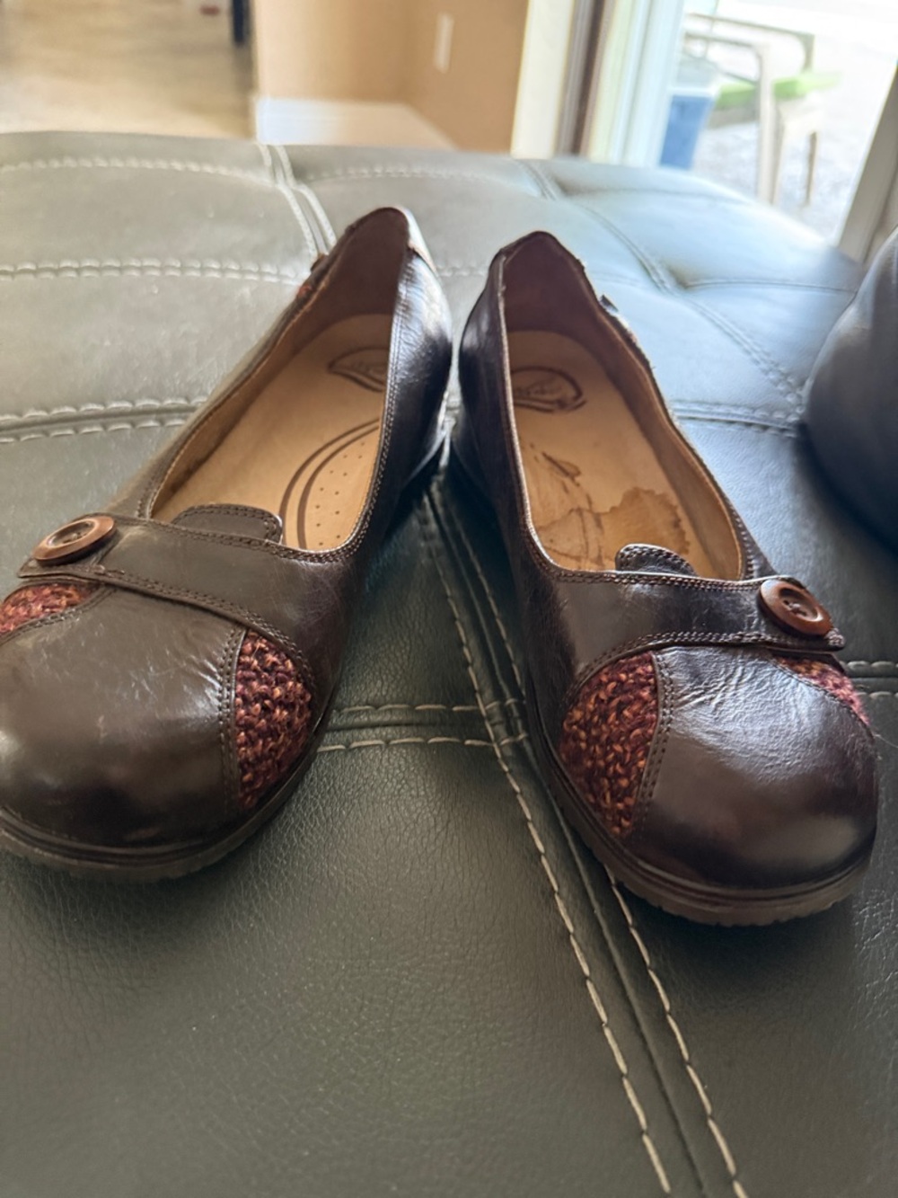 Dansko Women's Dark Brown Leather Button-Accent Flats - Picture 5 of 5